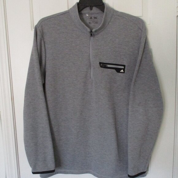 adidas Mens L/S Gray Golf 1/4 Zip Fleece Lined Sweater NWOT - Size XL - Picture 1 of 3